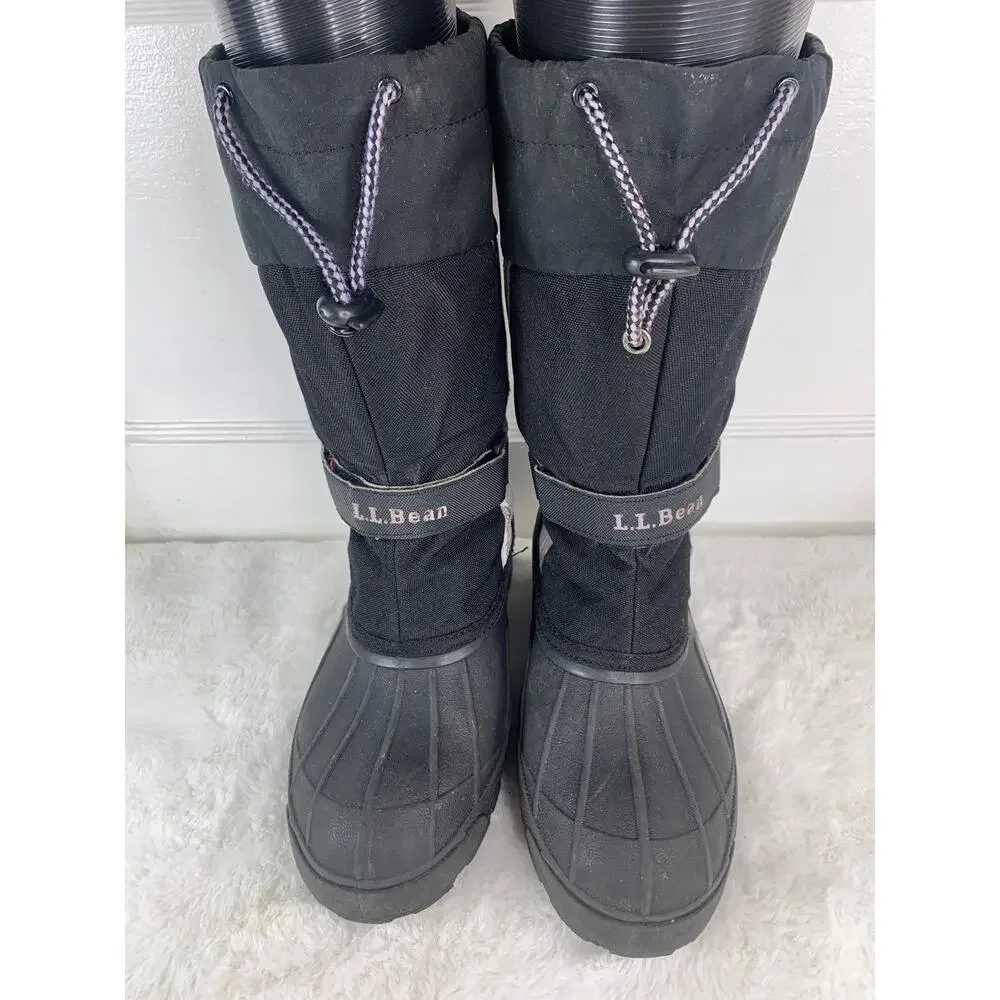 LL Bean Kids Winter Snow Boots Waterproof Purple Black Size 5